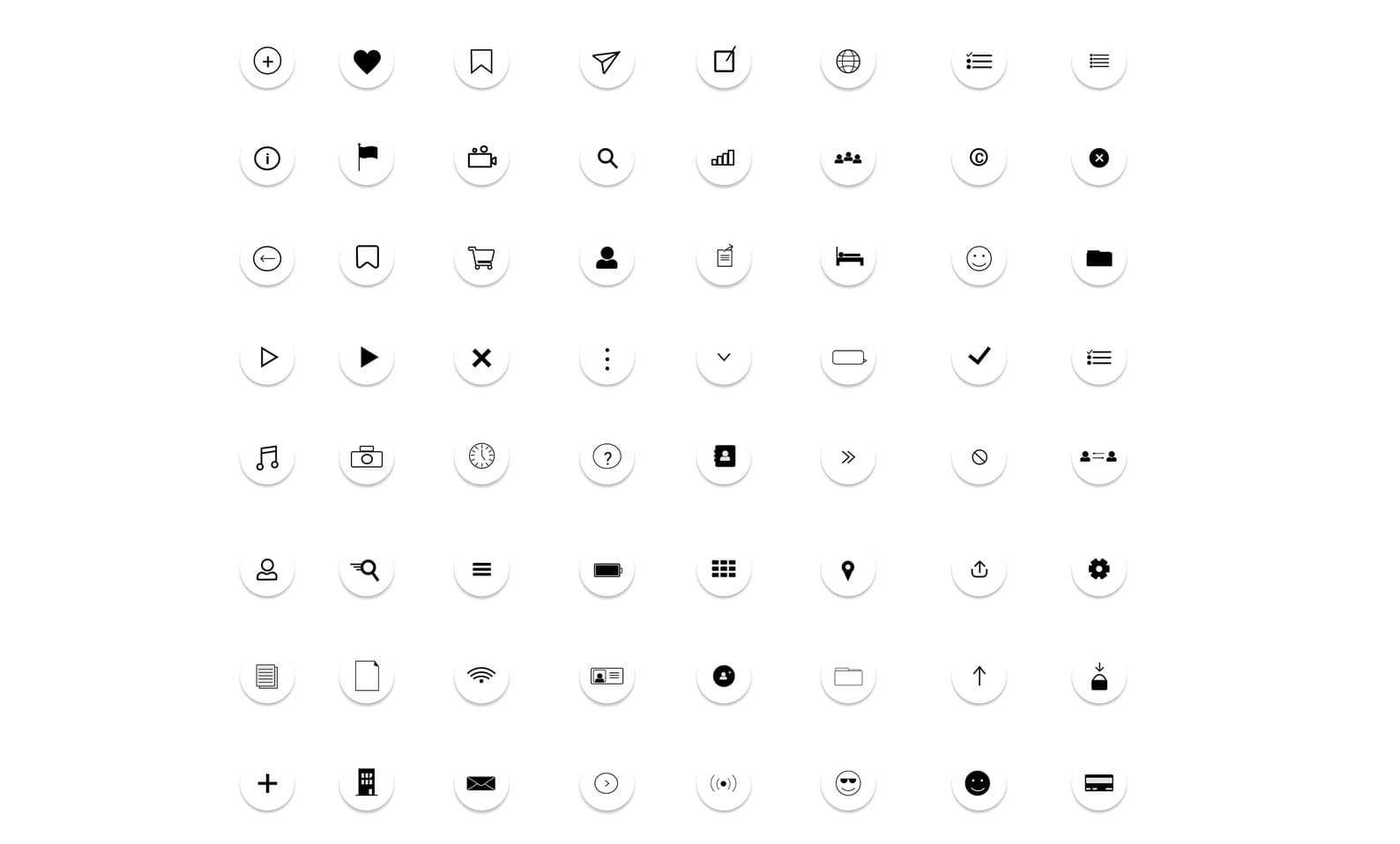 Minimal Instagram highlight icons on grey circular covers